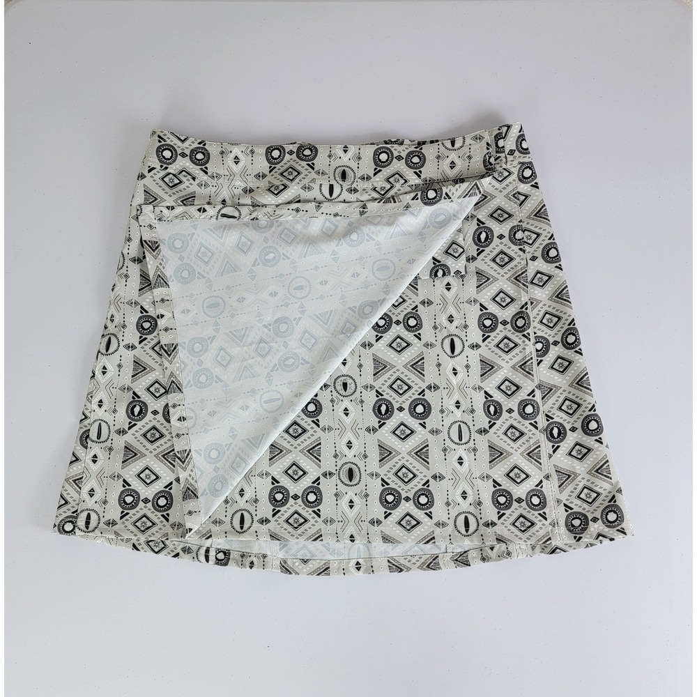 RipSkirt Hawaii Wrap Skirt L Grey Tribal Geometric Length 2 Travel Beach - Picture 4 of 9